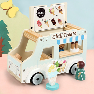 Camion de crème glacée en bois pour jeu d'imitation, ensemble de jouets de <span class=keywords><strong>cuisine</strong></span> pour enfants, ensemble de <span class=keywords><strong>cuisine</strong></span> pour enfants, <span class=keywords><strong>cuisine</strong></span> de jeu - Product Image 1