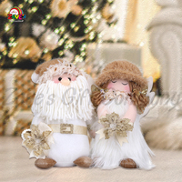 Zaves 10 pouces mignon poupée or blanc père noël article décor intérieur flocon de neige accessoires en peluche chaud chapeau noël décor à la maison