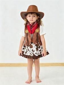 Conjunto de 4 Piezas de <span class=keywords><strong>Disfraz</strong></span> de <span class=keywords><strong>Vaquera</strong></span> para Niñas, <span class=keywords><strong>Chaleco</strong></span> con Flecos de <span class=keywords><strong>Vaquera</strong></span>, Sombrero con Pañuelo, Carnaval, Princesa, Juego de Roles, Fiesta, Cosplay - Product Image 6