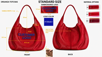 Sac fourre-tout élégant en organza transparent brodé sur mesure avec poignée pour cadeaux, faveurs de mariage, emballage et plage - Vente en gros