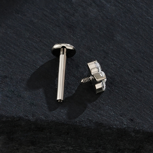 Orecchini a perno con fiore CZ in titanio ASTM F136 16G, gioielli impermeabili per piercing labret, <span class=keywords><strong>helix</strong></span>, labbra e orecchie, accessori da <span class=keywords><strong>donna</strong></span> - Product Image 5