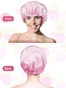 Factory Direct Luxury Plastic Custom Eva Hair <b>Caps</b> Double Waterproof Layers Shower <b>Cap</b> for Women Hair Protection - Product Image 2