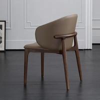 JP Chaises de salle à manger en cuir synthétique à pieds en bois massif de style italien pour hôtels et restaurants