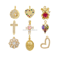 Jinyuan Cubic Zirconia Mignon Religieux Style Classique Ours Coeur Pendentif Pour DIY Bijoux