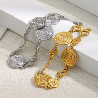 Bracelet élégant plaqué or 18 carats PVD, en acier inoxydable étanche, motif vertiges, cadeau de Saint-Valentin, bijoux