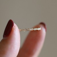Bague géométrique en argent sterling 925 et or 14 carats avec zircon étincelant pour femme, bijou exquis et élégant pour fêtes et mariages, idéal pour le dropshipping