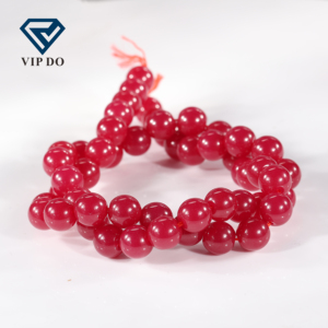 Yüksek Kaliteli Yuvarlak Yakut Boncuklu Bileklik ve Kolye, Toptan Fiyatlar Korindon Boncuk Sentetik Değerli Taş Takı - Product Image 2