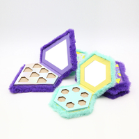 Hexagone Carton Boîte Cosmétique Fard À Paupières Emballage Moelleux Unique Fard À Paupières Palette Avec Miroir