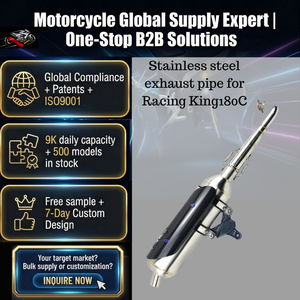 Tuyaux d'échappement <span class=keywords><strong>de</strong></span> moto Geometry Custom Racing Scooter Hero pour Racing King 180cc avec support en alliage d'aluminium - Product Image 1