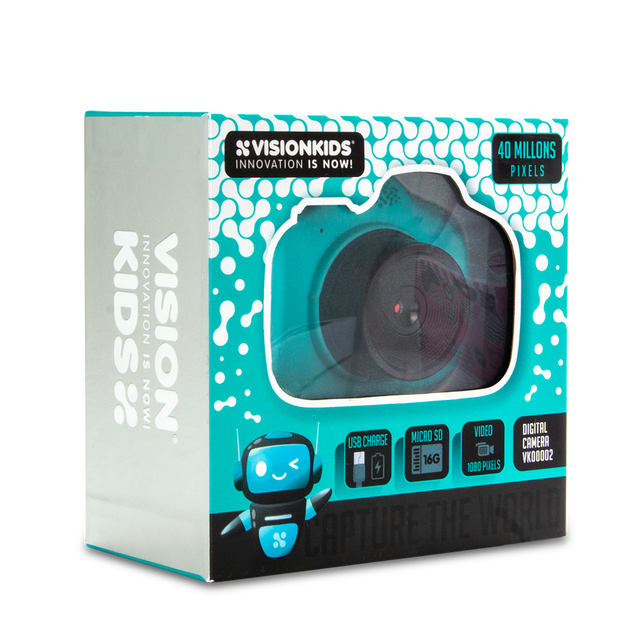 Vision Kids Digital Camera with CMOS Sensor Plastic Body HD Video AI Features for 7-9Y