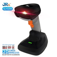 Escáner de Código de Barras JR SL-4208BZ, Escáner Inalámbrico Portátil con OCR y Base de Carga para Supermercado