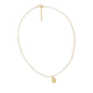 Collier pour femme en argent 925 vintage avec perle blanche ronde et pendentif simple pour fiançailles et mariage - Product Image 5