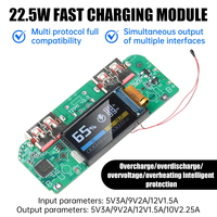 Module de charge rapide PD QC pour batterie au lithium ternaire avec affichage numérique sur carte mère de batterie externe à charge rapide Type-C 22,5 W
