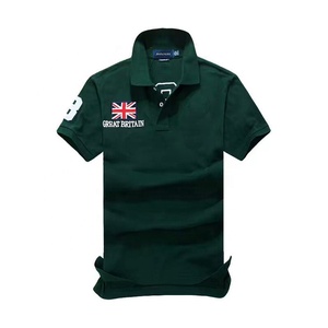 Vente directe usine – Polo décontracté en coton à manches courtes pour homme, col à revers, style professionnel, broderie technique, couleur unie - Product Image 2