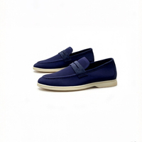 Mocassins pour hommes en cuir véritable, chaussures décontractées pour le bureau, avec semelle en caoutchouc, pour le quotidien