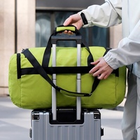 Sac de voyage unisexe élégant en Oxford, résistant à l'eau, grande capacité, bandoulière, compartiment séparé pour chaussures, bagage de voyage