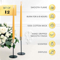 12 bougies coniques parfumées dégradées de couleur verte, faites à la main à partir de cire de soja végétalienne pour les fêtes, les mariages, la décoration de la maison, les dîners