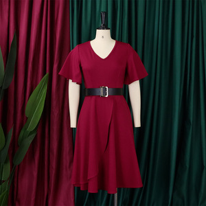 Nuovo Stile <span class=keywords><strong>Abiti</strong></span> Estivi Casual <span class=keywords><strong>da</strong></span> Ufficio per <span class=keywords><strong>Donna</strong></span>, Elegante con Cintura e Maniche a Campana, Taglia 2XL, <span class=keywords><strong>Abiti</strong></span> <span class=keywords><strong>da</strong></span> Lavoro alla Moda, Vestito Africano Plus Size - Product Image 6