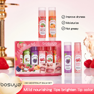 Baume à lèvres hydratant et nourrissant 24H BOSUYA, parfumé aux fruits, lot de 6 saveurs, résistant à l'eau et à la transpiration - Product Image 4