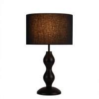 Lampe de table décorative électrique moderne et simple avec support de lampe E27, accents en fer forgé et abat-jour en tissu