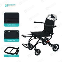 Fauteuil roulant de voyage portable de style chariot avec poignée télescopique, pliable, pour le transport en avion