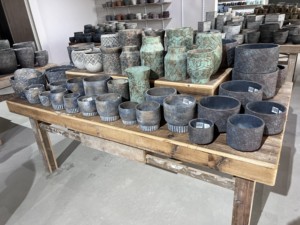 Pots de fleurs en fibre de verre en béton personnalisé décor à la maison courbes léger étanche jardinière - Product Image 2