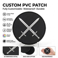 Écusson PVC personnalisé motif épée croisée, badge en caoutchouc 3D gaufré, emblème de style tactique pour vêtements, sacs, chapeaux, avec fixation auto-agrippante
