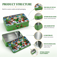 Boîte à biscuits rectangulaire personnalisée avec couvercle 115x85x22mm pour biscuits, cadeaux de boulangerie et vente au détail de fêtes