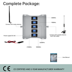 Amplificador de Señal de Celular de Alta Ganancia para Automóvil, Repetidor de Señal de Cinco Bandas 800 900 1800 2100 2600 - Product Image 5