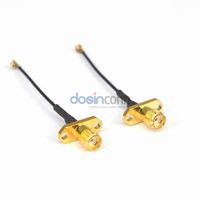 Câble SMA Assemblé Connecteur Coaxial RF Bride à 2 Trous SMA Femelle vers UFL avec Câble Noir 1.13