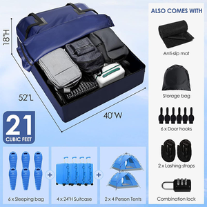 Bolsa de Viaje Impermeable de PVC para Techo de Auto, Portaequipajes para Auto, Resistente a la Lluvia, con Cierre de Cremallera, 56-75L - Product Image 4