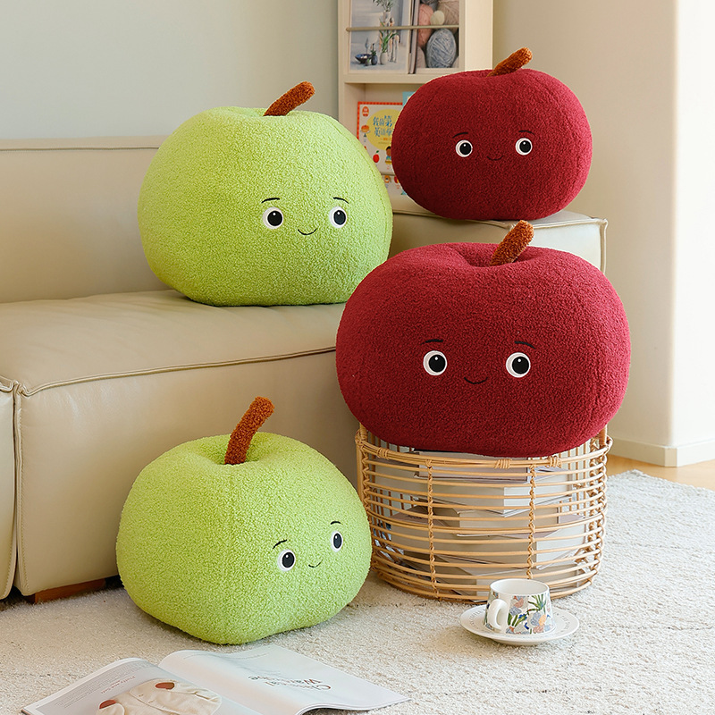 Soft Fluffy Apple Plush Pillow Adorable
