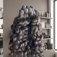 Extensions de cheveux humains vierges indiens Remy MK VVK en vrac, double trame, pointes pleines, teintables toutes couleurs, tissage à la machine