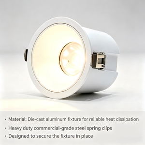 Spot encastré LED en aluminium moulé sous pression, projecteur de plafond à intensité variable de 5 % à 100 %, compatible avec le variateur Lutron Legrand Leviton Zooz - Product Image 3
