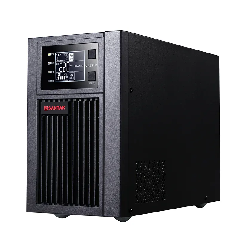 Santak ups 1KVA/900W sumber daya listrik tanpa gangguan frekuensi tinggi 220V 1kva baterai tanam ups online