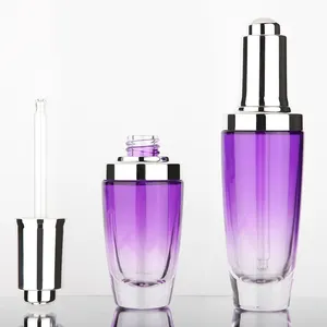  Flacon compte-gouttes vide en verre violet/rouge/noir/transparent de 20ml, bouteille pour huile essentielle, récipient en verre, vente en gros, livraison gratuite