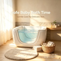 Baignoire Spa Bébé en Acrylique avec Fenêtre Transparente, Bassin d'Hydrothérapie pour Nourrissons, Piscine Bébé pour Salon de Puériculture et Crèche
