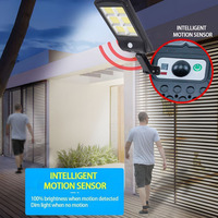 Lampe murale de jardin étanche IPX65, 120 COB, télécommande intelligente, détecteur de mouvement PIR, lampes solaires LED pour l'extérieur