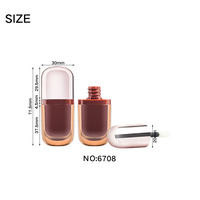 Tube de brillant à lèvres et blush en plastique de 5,7 ml, creux, avec capuchon à vis à motifs, pour maquillage, sérigraphie, forme carrée irrégulière, pour émail à lèvres