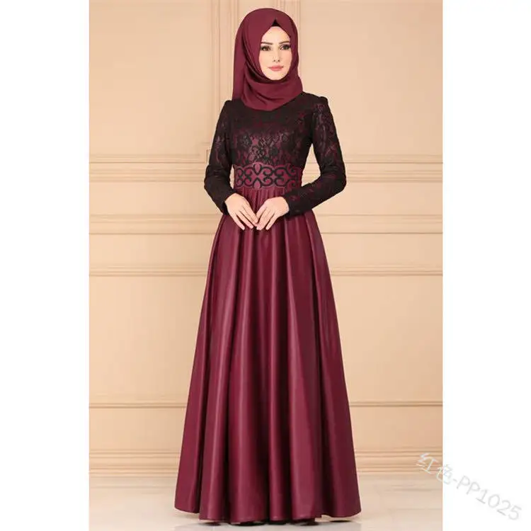 मुस्लिम महिलाओं Abaya पोशाक विभाजन फीता विंटेज अरबी किमोनो Jubah दुबई सुरुचिपूर्ण इस्लामी कपड़े Femme बागे प्लस आकार मुस्लिम पोशाक