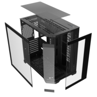 Nouveau Design Mode Boîtier PC Gaming 3 Panneaux en Verre Trempé Boîtier Haut de Gamme pour PC Radiateur 360mm Forme Aquarium pour Joueur