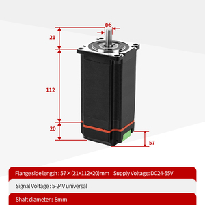มอเตอร์สเต็ปเปอร์แบบวงปิดในตัว Kaihong Hybrid 57x57x112+20 มม. 3.6 นิวตันเมตร กระแสตรง 24 โวลต์ รุ่น <span class=keywords><strong>Nema</strong></span> <span class=keywords><strong>23</strong></span> พร้อมไดรเวอร์ในตัวและตัวควบคุม IP65 - Product Image 2