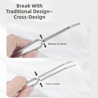 Support réutilisable en acier inoxydable pour la sculpture des ongles, idéal pour la pose de bijoux et l'application de gel de durcissement rapide, pince de modelage des ongles