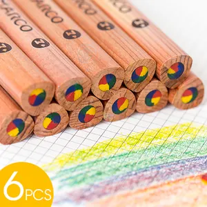 Marco 6pcs/set NEW kids 4色1和stal Non-toxi彩虹色铅笔学校