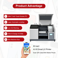 Impresora UV de Inyección de Tinta A4 A5 con Aplicación Móvil H5 AI, Máquina de Impresión de Carcasas para Teléfonos Inteligentes, para Pelotas de Golf, Tarjetas de PVC, Pequeñas Empresas