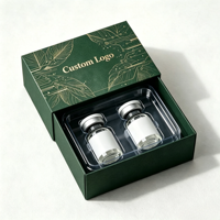 Boîte d'emballage personnalisée pour tiroir, style coulissant, en carton pliable, pour ampoules de peptides, boîtes de 3 ml pour 2 flacons, boîte en papier cosmétique