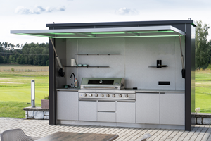 Four à grillades et à pizzas - Cuisine extérieure portable, structure de barbecue en aluminium, abri blanc, écologique, avec contrôle de sécurité par bouton de réglage de la flamme - Product Image 5