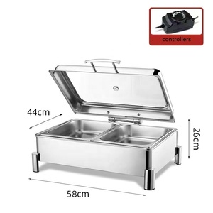 Assiettes en acier inoxydable or pour chargeur électrique nouveau <span class=keywords><strong>design</strong></span> de mariage chauffe-plats <span class=keywords><strong>buffet</strong></span> pour la restauration servant des plats de chauffe-plats - Product Image 2