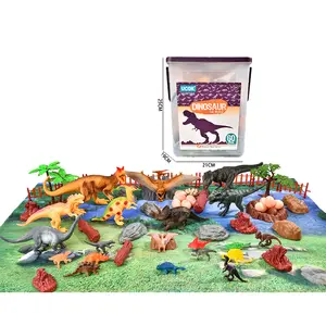 2024 60-Piece Set çocuk oyun dinozorlar modelleri ile hayvan oyuncak depolama kova şekil dinozor oyuncaklar