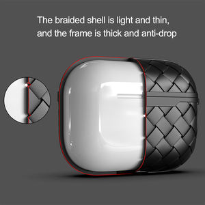 Étui pour <span class=keywords><strong>AirPods</strong></span> en TPU à texture tissée, 360 °   Protection complète avec des aérations de dissipation thermique pour <span class=keywords><strong>AirPods</strong></span> 1/2/3/4/Pro/Pro3 - Product Image 2